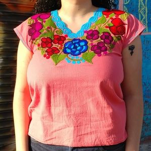 New Embroidered Flower Shirt from México